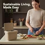 Tydi 4.5L Food Waste Bin with Press Button Lid Taupe view 8