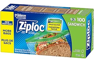 Ziploc Sandwich Bags for On-the-Go Freshness, Grip 'n Seal Technology for Easier Grip, Open and Close, 90 Count