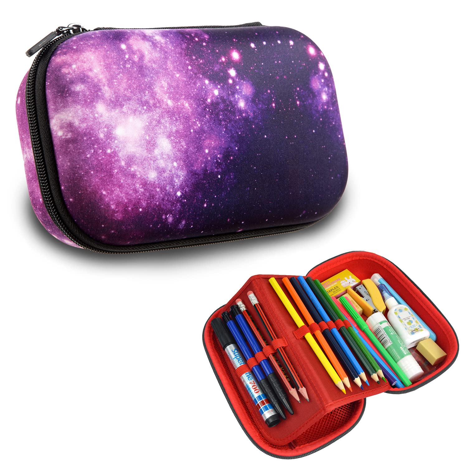 ZIPIT Galaxy Pencil Box for Girls, Cute Pencil Case for School, Large Capacity Stationery Organizer Box