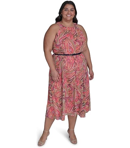 Tommy Hilfiger Women's Floral Chiffon Midi Dress (2, Black Multi) at Amazon Women's Clothing store