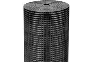 FOXIVO 24'' x 100' 1/2inch Hardware Cloth 19 Gauge Black Vinyl Coated Welded Square Fence Mesh, Hardware Cloth Mesh Roll for Home and Pet Enclosures Protect and Garden Chickens Rabbit Farmed Fence