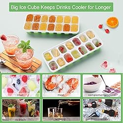 GEWTYOD Ice Cube Tray with Lid and Bin, 4 Pack