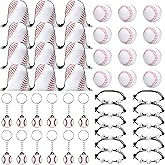Poen 48 Pcs Baseball Party Favors Include 12 Drawstring Backpack 12 Mini Baseball 12 Keychain 12 Wax Thread Braided Bracelet Inspirational Team Gift