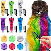 Byhoo 6PCS Temporary Hair Dye for Dark Hair, Hair Chalk for Girls, Kids Hair Dye, Washable Hair Color, Girl Gifts for 7-13 Year Old Girls Birthday