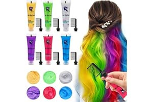 Byhoo 6PCS Temporary Hair Dye for Dark Hair, Hair Chalk for Girls, Kids Hair Dye, Washable Hair Color, Girl Gifts for 7-13 Year Old Girls Birthday