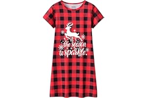 CYCHELRY Teen Girls Nightgowns-Loose Short Sleeve Sleepwear Cute Bear Nightdress Tween Pajamas Size 8-16
