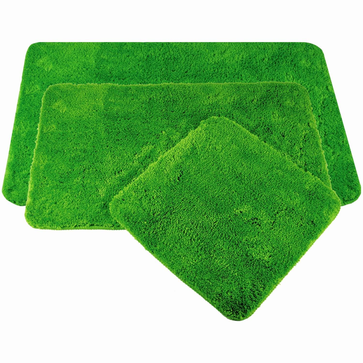 WohnDirect Badematten Set 3tlg – 3 x Badvorleger 45 x 45 cm + 50 x 80