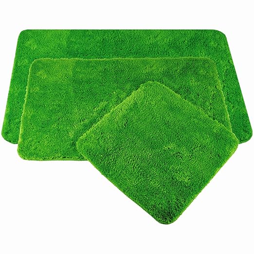 WohnDirect Badematten Set 3tlg – 3 x Badvorleger 45 x 45 cm + 50 x 80