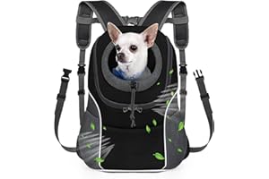WOYYHO Pet Dog Carrier Backpack Small Dog Front Backpack Ventilated Dog Carrier Back Pack with Storage Pockets, Adjustable Straps & Safety Belt for Travel Hiking Outdoor (Size S: 2-4.5 lbs, Black)