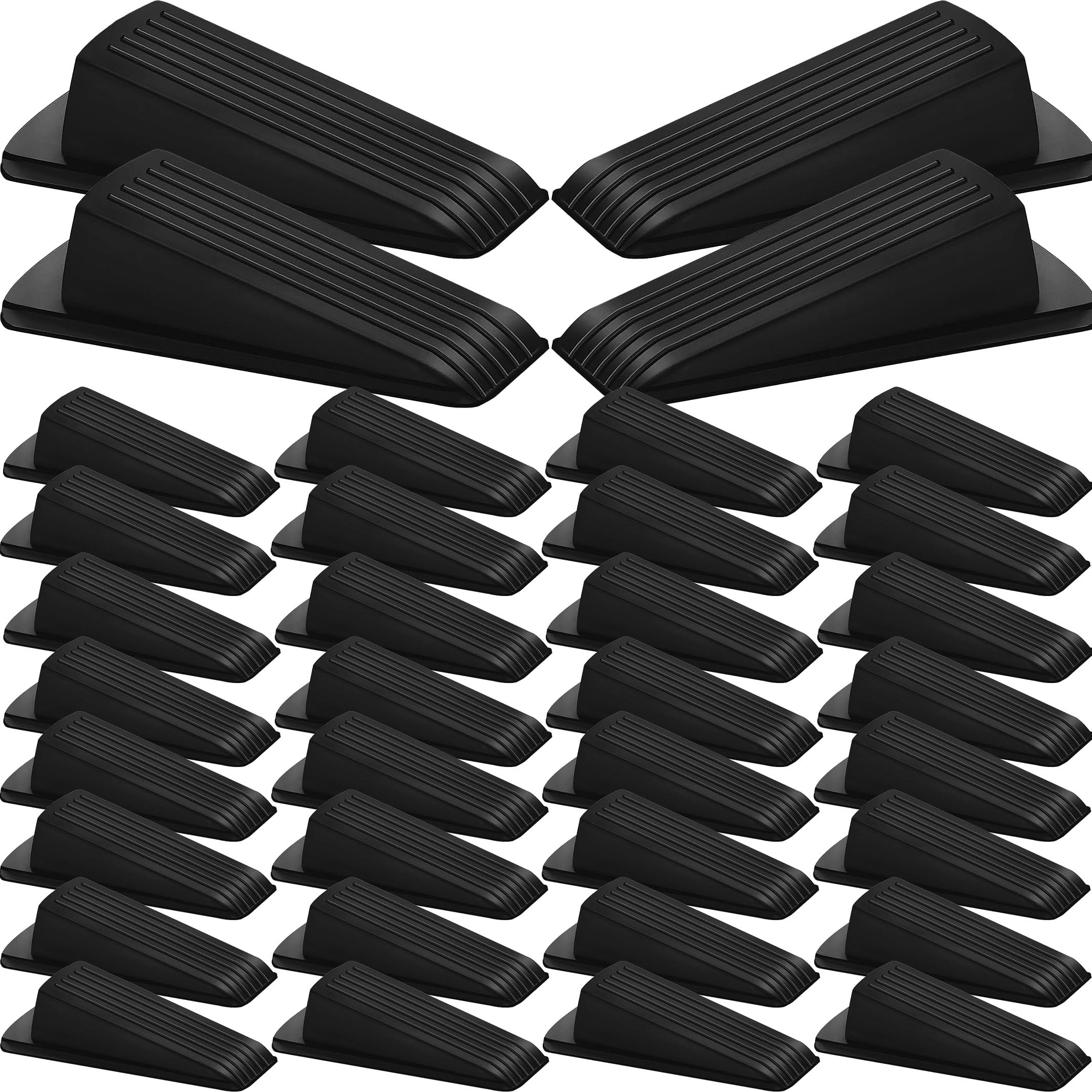 Photo 1 of Beieverluck 36 Pack Door Stoppers for Bottom of Door Rubber Door Stop Wedge Sturdy Stackable Door Stops for Floor Wall Carpet Heavy Duty Door, Black