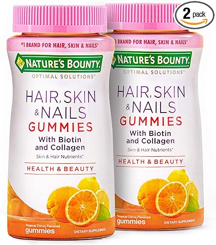 Amazon Com Nature S Bounty Pelo Unas De Piel Con Biotina Y Colageno Naranja Paquete De 80 Unidades Paquete De 2 Health Personal Care