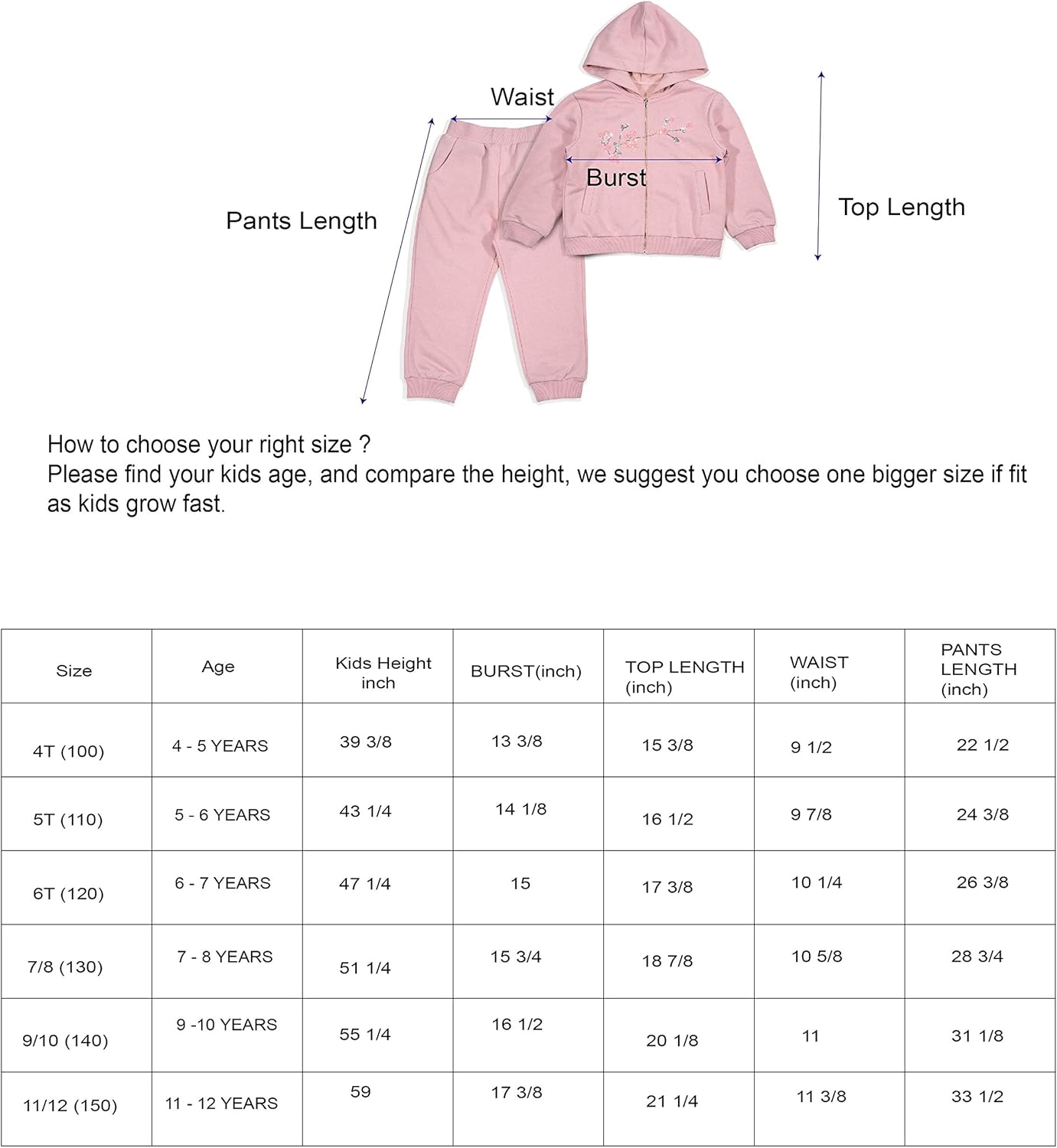 Girls Pants Sets, Crop Top Hoodie, Athletic Sweatsuit, Pink Sequins Embroidery: Clothing