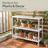 KEPLIN Natural Bamboo 3 Tier Shoe Rack White 70x55x25cm 9 Pairs view 6