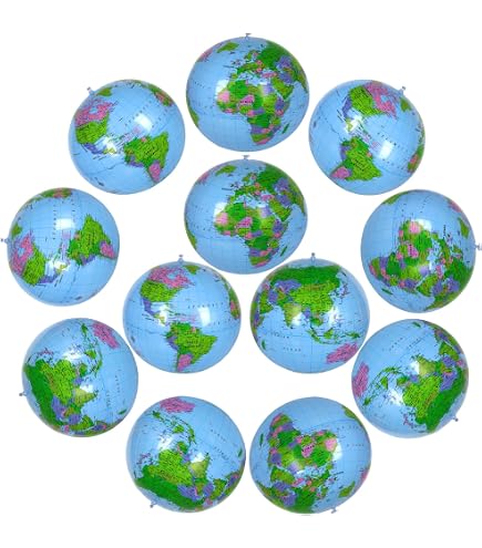 Ballon De Plage Géant 28 Cm - Carte Du Monde éducative - Globe Gonflable - Neuf