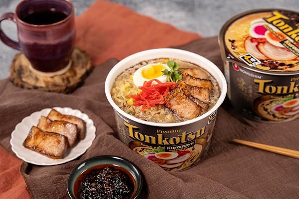 NONGSHIM TONKOTSU RAMEN WITH KUROMAYU NOODLE BIG BOWL, 3.56 OUNCE (PACK OF 6)