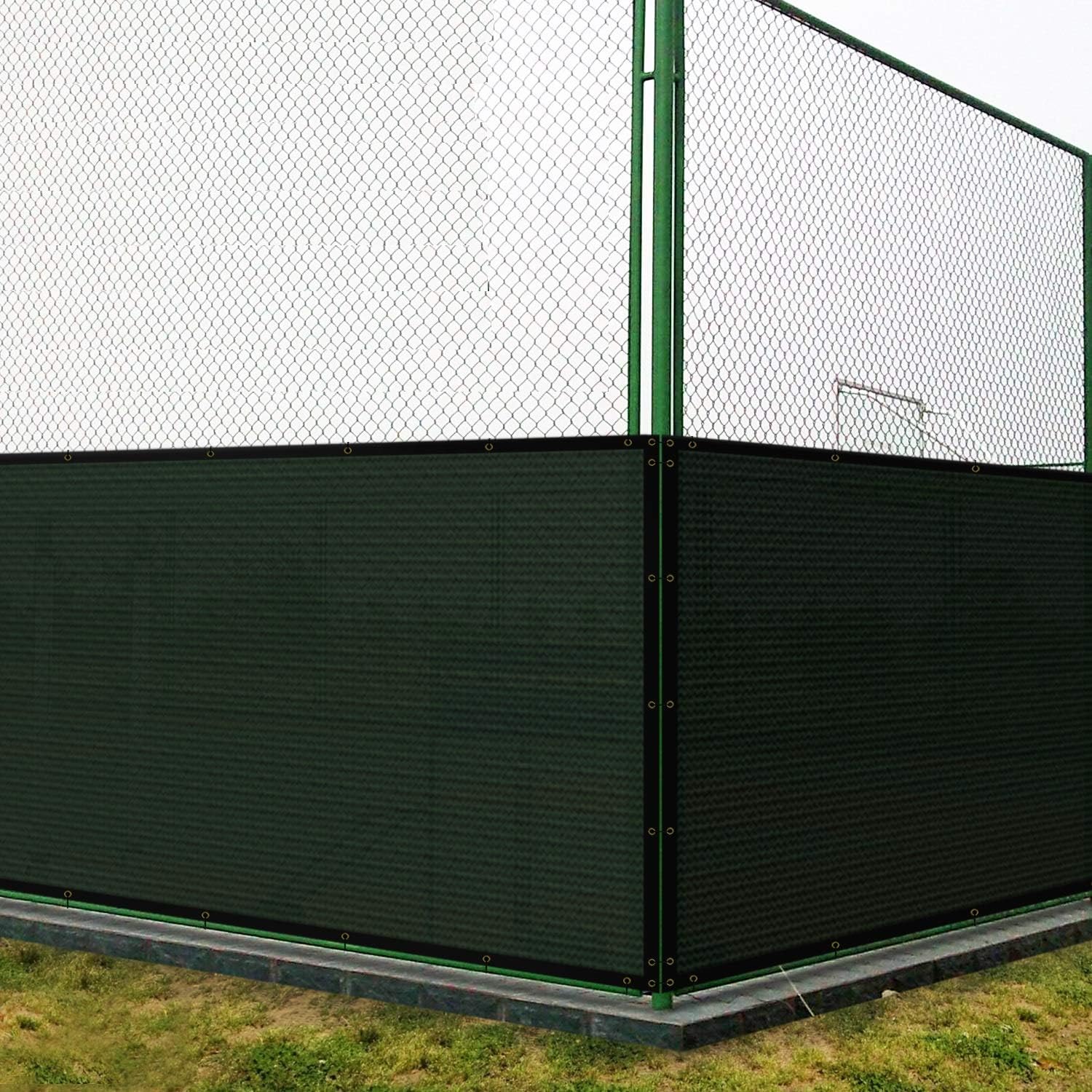 COARBOR 5' x 25' Privacy Fence Screen with Brass Grommets Heavy Duty 150 GSM Pefect for Outdoor Back Yard Patio and Deck Green