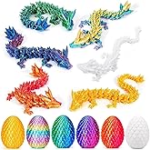 6 Pcs 3D Printed Dragon Eggs, Mini Dragon Egg Fidget Toy 3D Articulated Crystal Eggs, Easter Basket Stuffers 3D Printed Easte