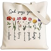 Aesthetic Canvas Bible Tote Bag for Women, Bible Tote Bag for Shopping Grocery Beach