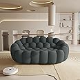 WJShome Bubble Sofa Couch,79.53'' Modern Curved Sofas for Living Room, 2 Seater LoveSofa Lazy Floor Sofa, Large Bean Bag Chair,Deep Seat Floor Sofas Chair Lounge for Office, Apartment(Dark Gray)