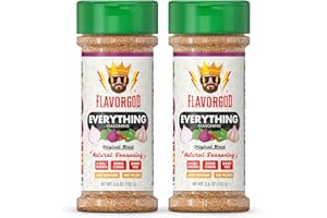 Everything Seasoning Mix, 2 Bottles by Flavor God - Premium All Natural & Healthy Spice Blend for Beef, Chicken, Dips, Seafood & Salad - Kosher & Low Sodium - Great Flavor Spices and Seasoning Gift