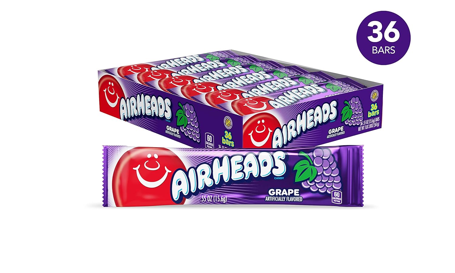 AirHeads Grape Flavoured Candy Bar 15.6 g Amazon.co.uk Grocery