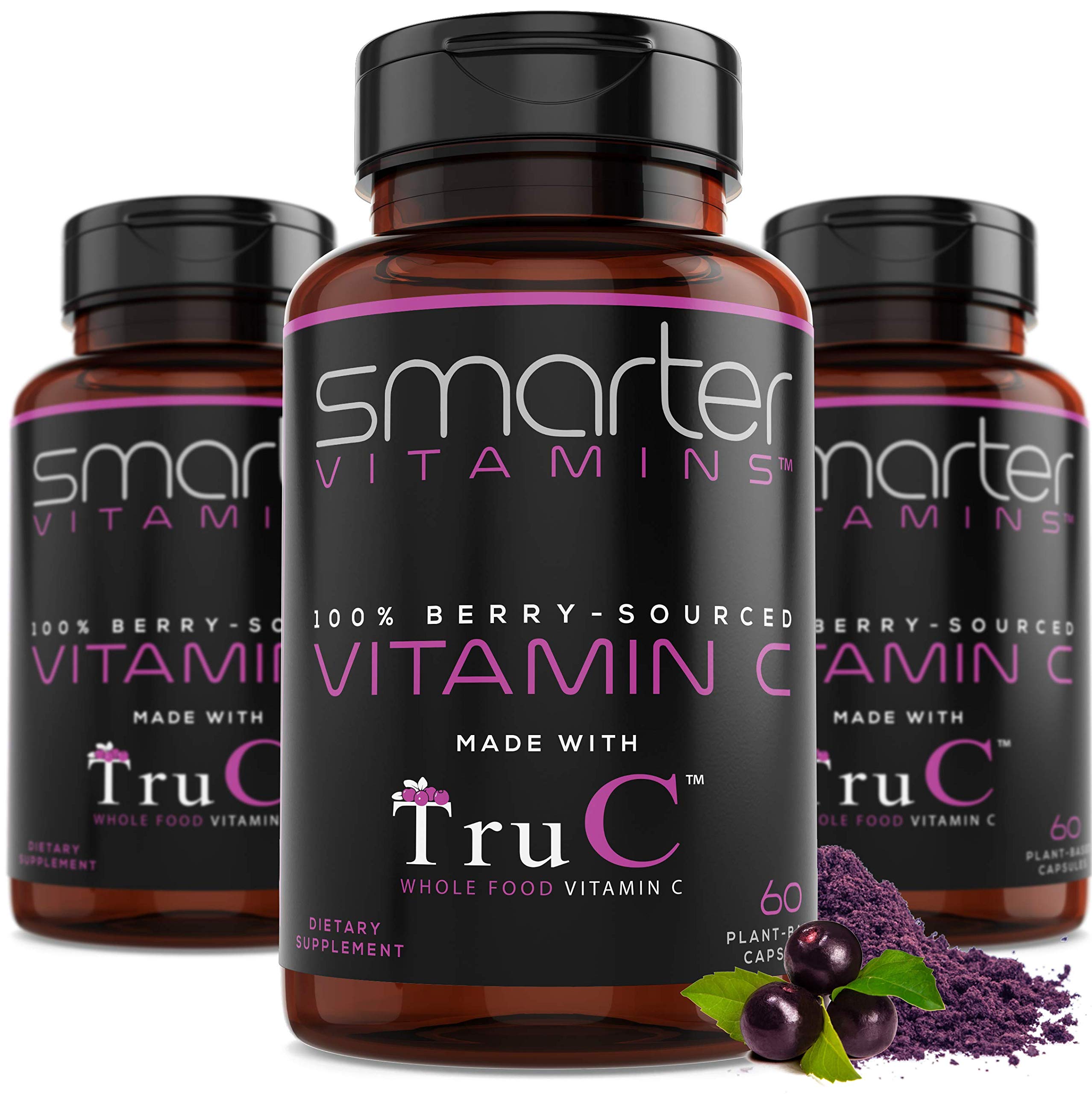 (3 Pack) Raw Whole Food Vitamin C Natural Immune Support from Berries, Premium Antioxidants
