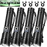 Lylting Rechargeable Flashlights High Lumens, 4 Pack 99,000 Lumens Led Flashlights with 5000ɱAh Βattery, Waterproof Powerful Flash Light Multifunctional Flashlights for Home Camping Hiking
