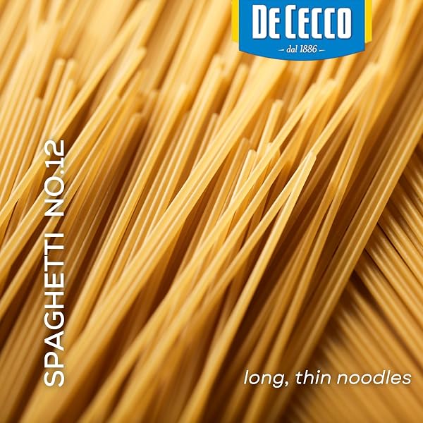 DE CECCO SPAGHETTI NO. 12 PASTA, 16 OZ, AUTHENTIC, SLOW DRIED, MADE WITH DURUM WHEAT, VERSATILE PASTA FOR SAUCES & RECIPES, MADE IN ITALY