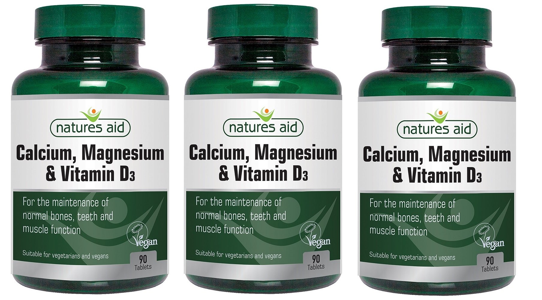 Natures Aid | Calcium Magnesium & D3 Tablets | 3 x 90s