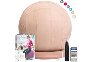 Enovi ProBalanceΩ Ball Chair, Yoga Ball Chair Exercise Ball Chair with Slipcover and Base for Home Office Desk, Birthing & Pregnancy, Stability Ball & Balance Ball Seat to Relieve Back Pain, Multiple color size