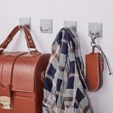 JS Self Adhesive Hooks Stainless Steel 4 Pack - No Drill Towel Robe Coat Holder view 3