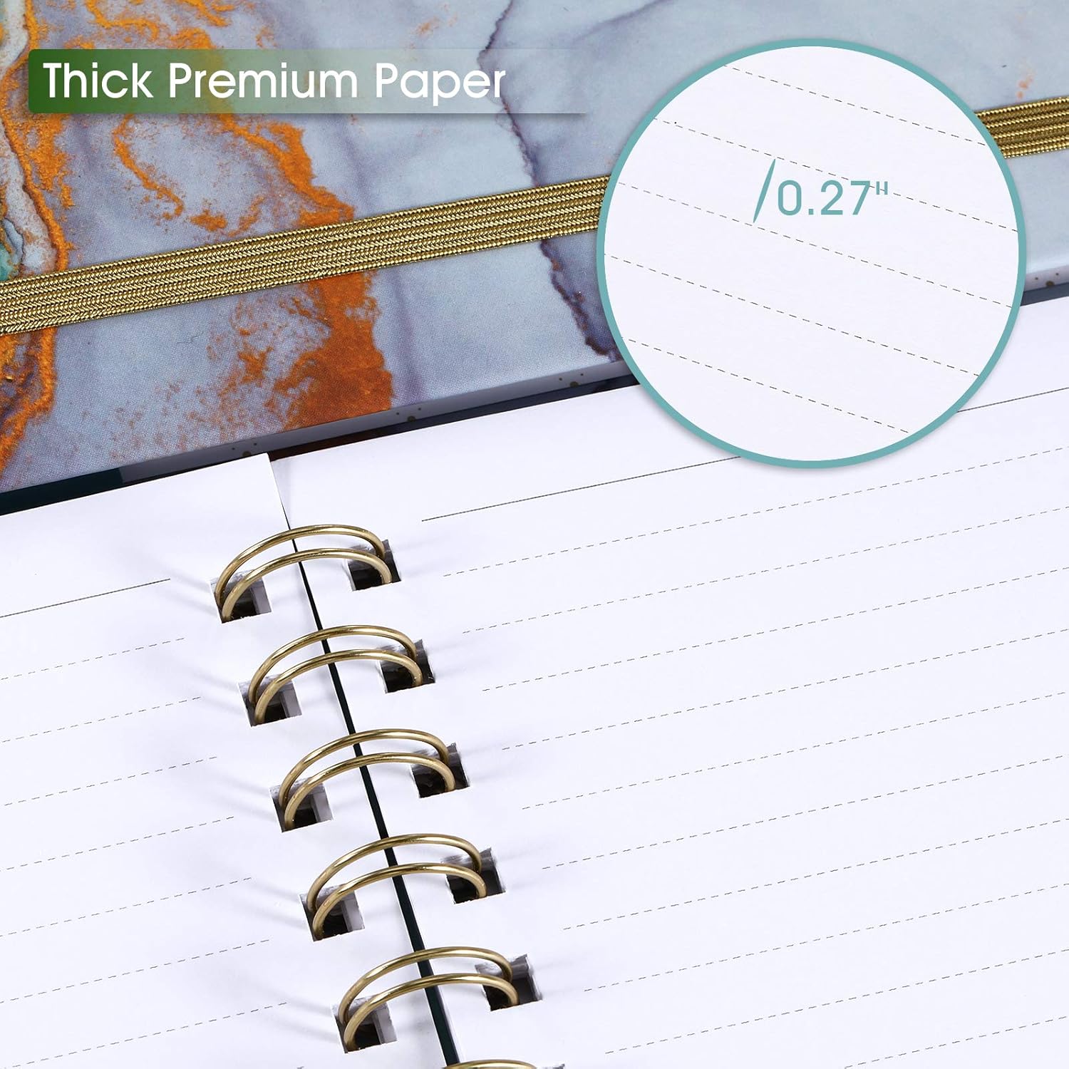 Spiral Journal/Notebook - Lined Journal with Back Pocket and Hardcover, 8.4" x 6.3", College Ruled Notebook/Journal, Premium Thick Paper, Strong Twin-Wire Binding, Perfect for School, Office & Home : Office Products