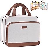 Lexeeco Travel Medicine Organizer Bag, Pill Organizer Case,Carrier for Medications,Vitamins,Fish Oil and Medical Supplies Pill Bottle Organizer and Home Storage Med Bag(Brown)