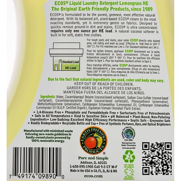 EARTH FRIENDLY PRODUCTS ECOS LAUNDRY DETERGENT