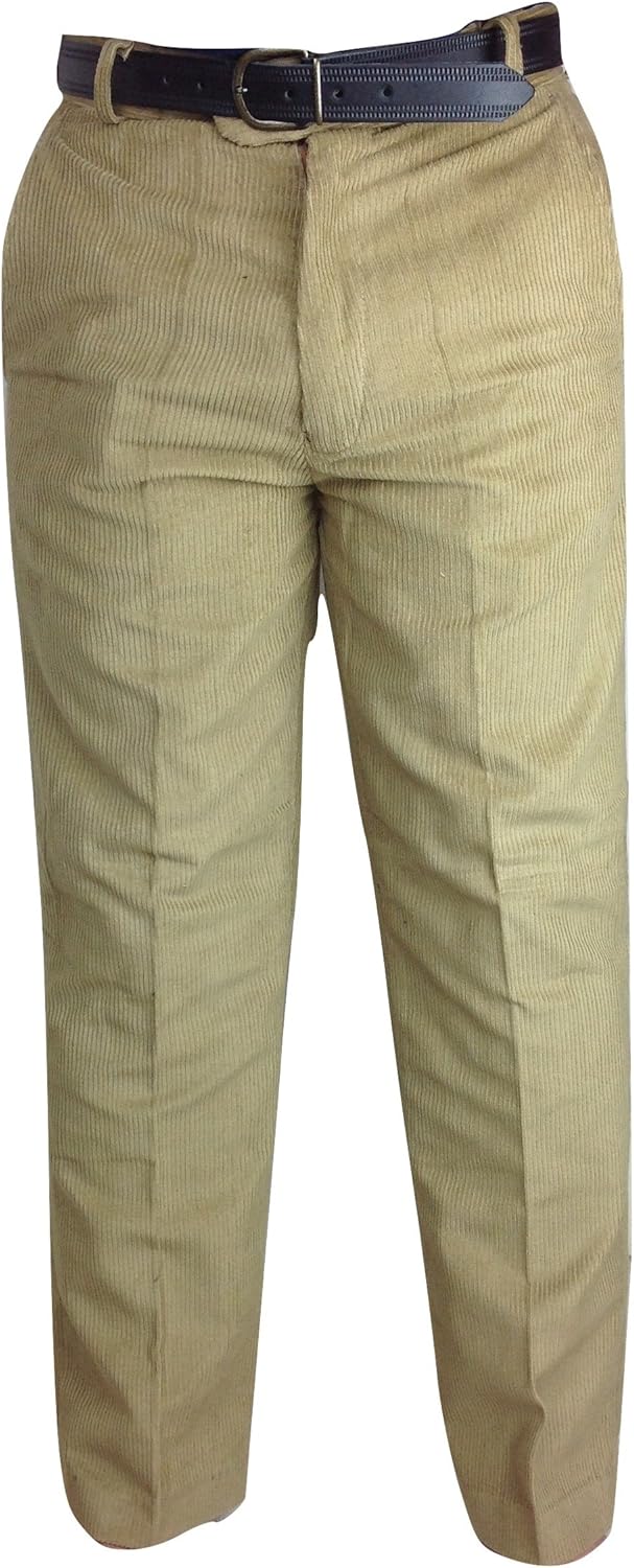 Mens Beige Thick Cord Trousers Ideal for Smart or Casual Jumbo Chunky