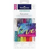 Faber-Castell Gelatos Colors Set, Iridescents - Water Soluble Pigment Crayons - 15 Iridescent Colors