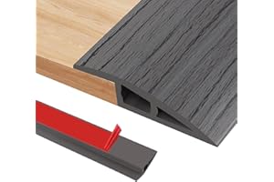 3.28ft Self-Adhesive Floor Transition Strip, PVC Door Threshold for Heights of 0.28"-0.39" for Carpet, Laminate Flooring, Til