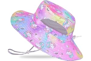 ICOSY Kids Sun Hat for Girls Mesh Bucket Hat Toddler UV Protection Beach Hat Kids Foldable Fishing Hat for Girls 2-8 Years