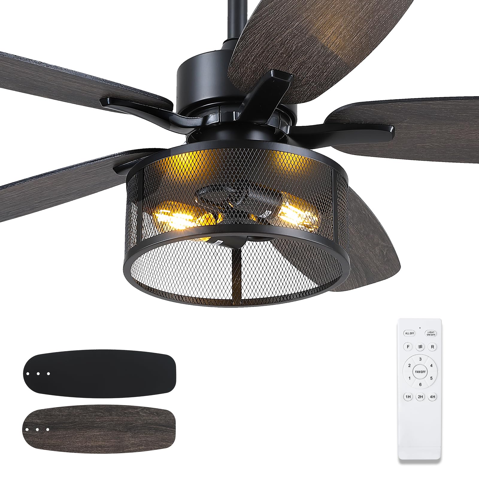Farmhouse Ceiling Fan with Light and