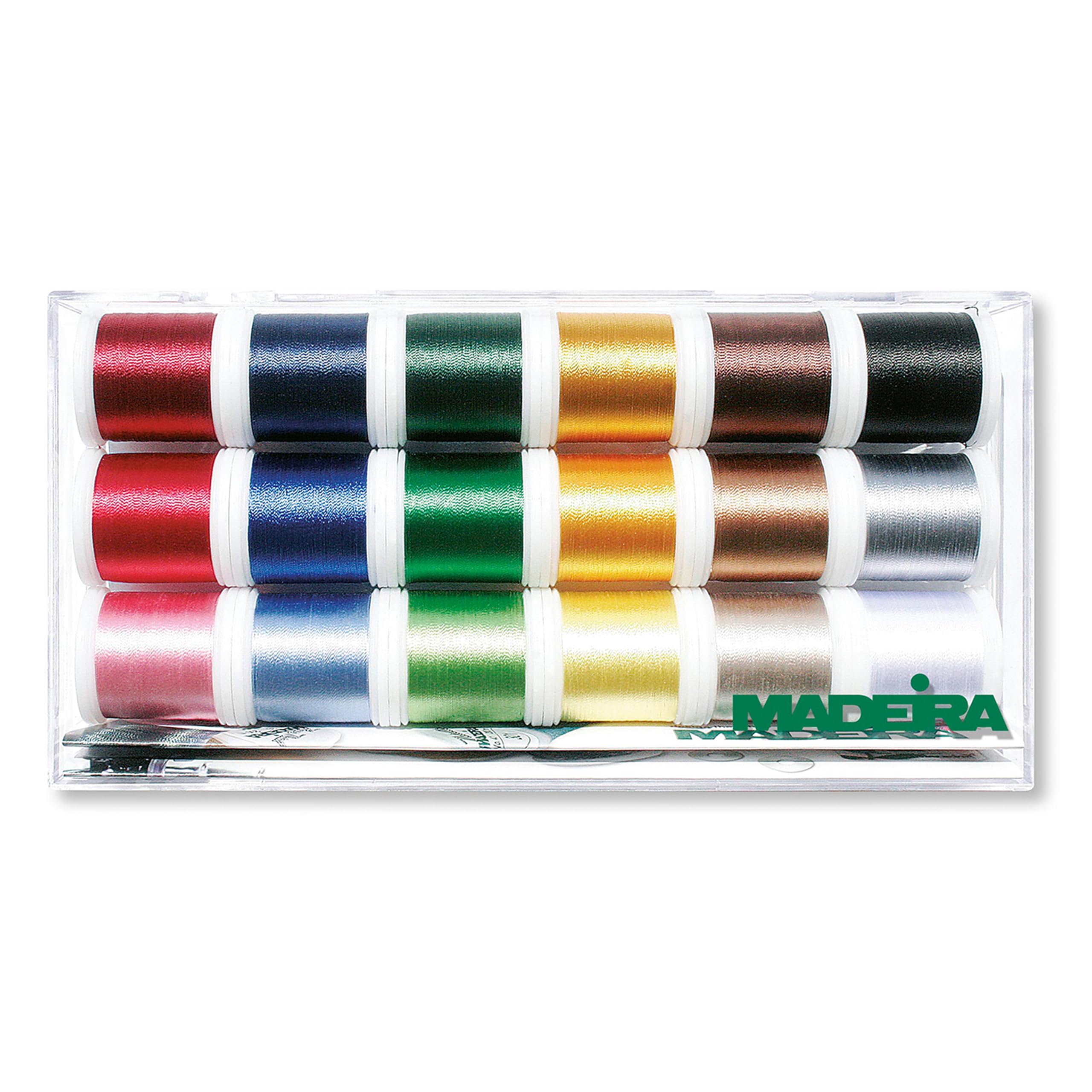 Madeira 8045 Embroidery Box Polyneon 18 Colours at 400 m