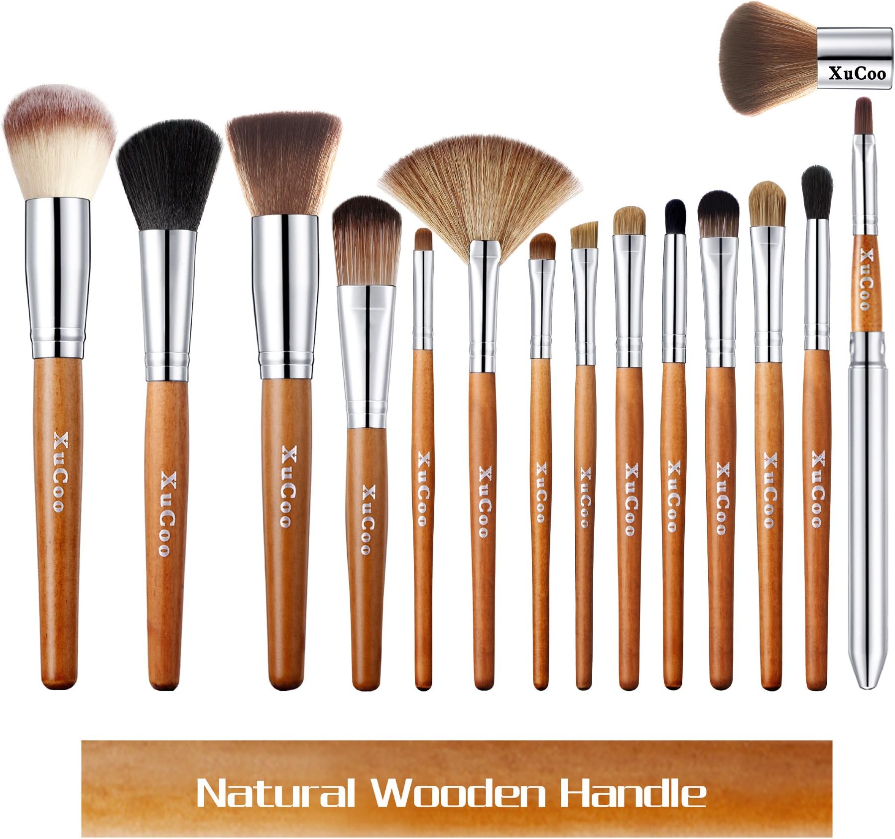 15 Pcs Professional Makeup Brush Set Foundation Contour Blending Eyeshadow Concealer brush Blush Brush Leather Case