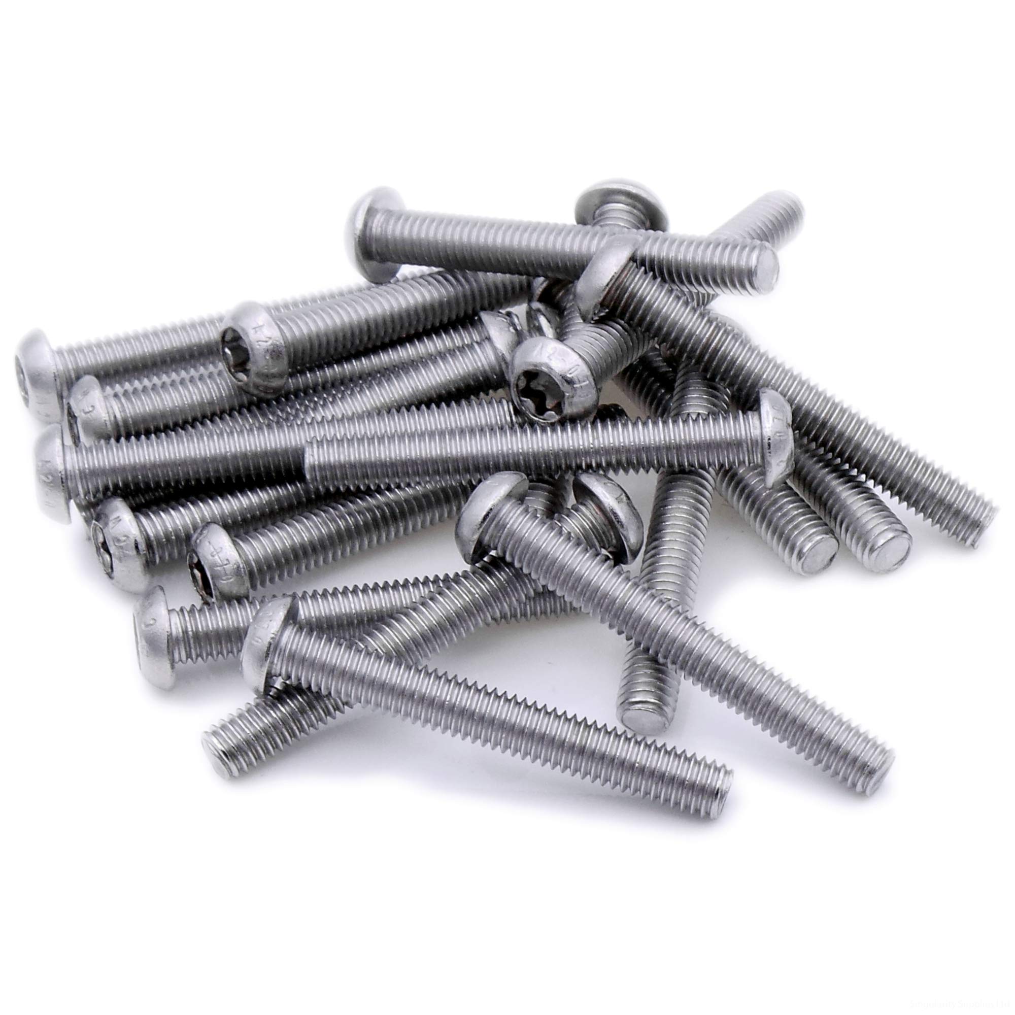 M5 (5mm x 6mm) TX Socket Button Machine Screw (Bolt) - Stainless Steel (A2) (Pack of 20)