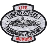 United States Submarine Veterans Life Member Collectible Novelty Patch