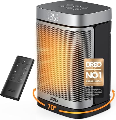 DREO 1500W PTC Ceramic Space Heater Oscillating Remote Thermostat Portable Home