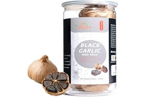 APEXY - Whole Black Multi Clove Garlic - Fermented for 90 Days - Naturally Aged - Multi Cloves - Gourmet Superfood - Ready to Eat - For Snack or Cooking - Halal Certified - 8.5 Oz Jar - Pack of 1