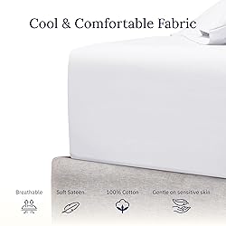 Cal King Fitted Sheet White, 100% Cotton 400 Thread