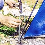 YAYODS 8Pcs 16 Inch Ground Stakes Galvanized Rebar J Hook Ground Anchors view 6