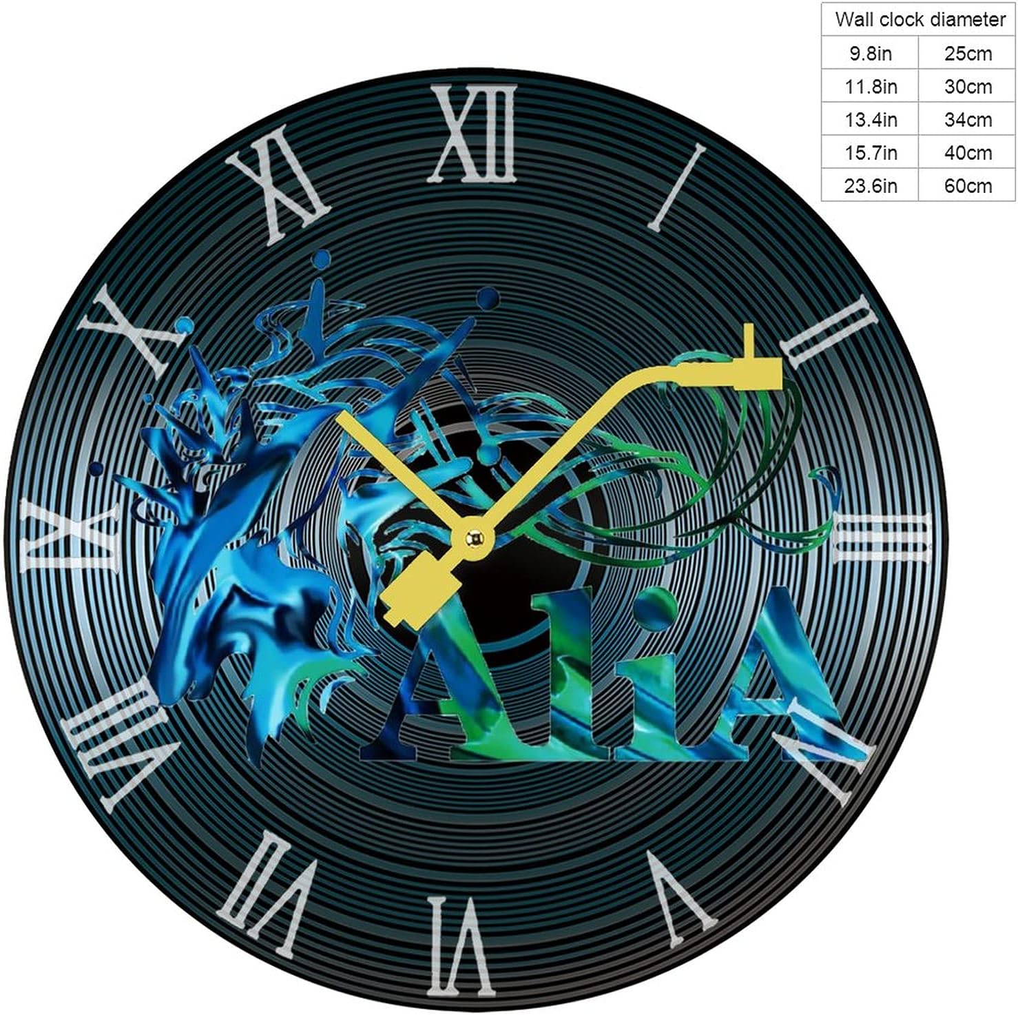 Amazon Alia Band アリア バンド 静音掛け時計 時計 壁掛け レコード ウォールクロック 壁かけ時計 静音 北欧 アラビア数字 ファッション ホーム ベッドルーム キッチン 教室 学校用 プレゼント 置き時計 掛け時計 オンライン通販