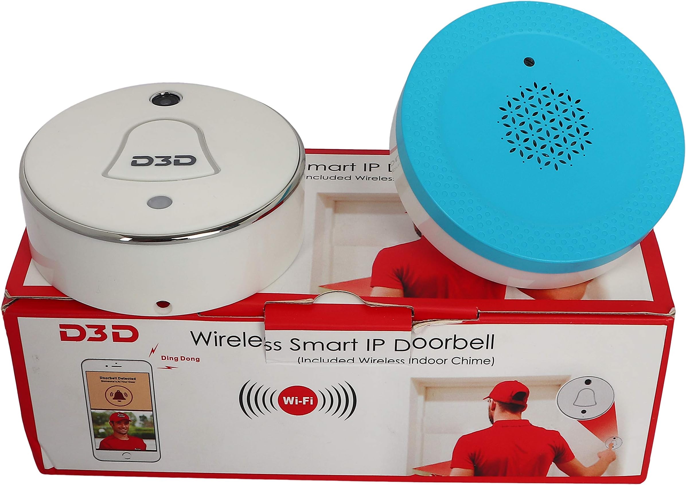 D3D D7012WZ WiFi IMAGE Doorbell With Indoor Wireless Chime (White)