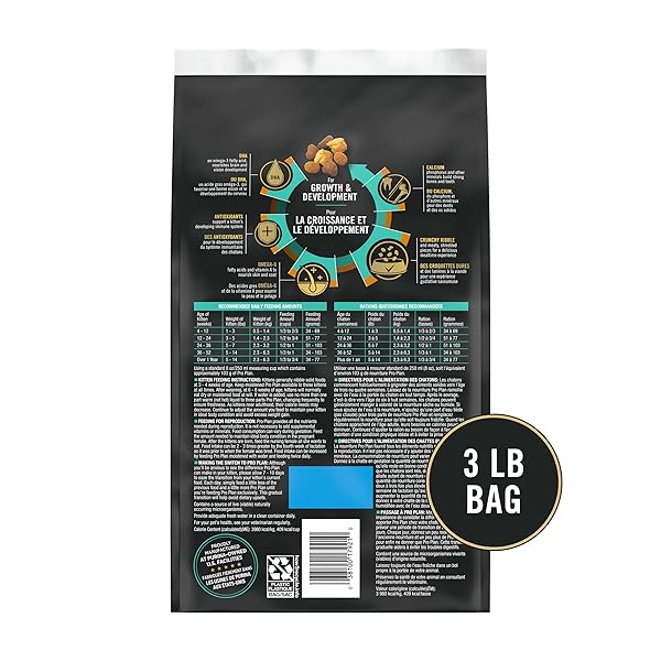 PURINA PRO PLAN WITH PROBIOTICS, HIGH PROTEIN DRY KITTEN FOOD, SHREDDED BLEND CHICKEN & RICE FORMULA – 3 LB. BAG